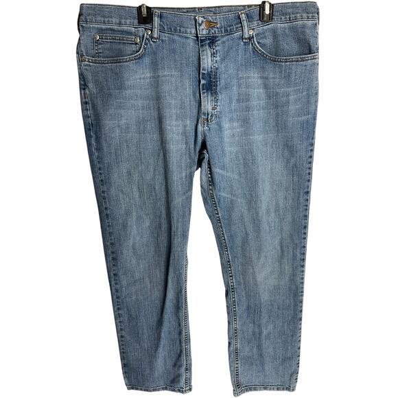 Lee Straight Leg Jeans Men Size 40x32 (40x30) Blue Mid Rise Cotton Blend Denim - Picture 1 of 7